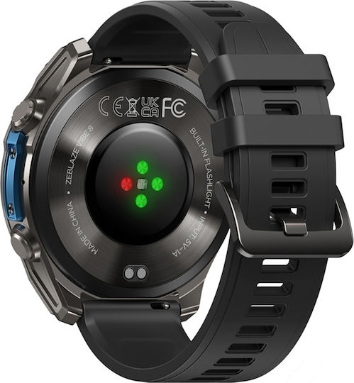 Zeblaze Vibe 8 Stainless Steel 49mm Αδιάβροχο Smartwatch με Παλμογράφο (Μαύρο)