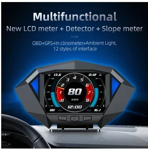 P1 3.5 Inch Car OBD2 GPS HUD Head Up System Smart Display Digital Speedometer Gauge
