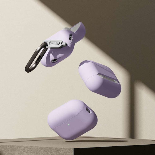 Ringke Silicone Case Silicone with Hook Light Purple for Apple AirPods Pro 3