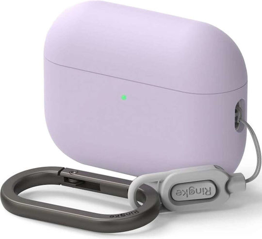 Ringke Silicone Case Silicone with Hook Light Purple for Apple AirPods Pro 3