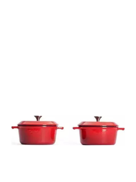 Woll Γάστρα Στρογγυλή Μαντεμένια Chili Red 10x10cm 2τμχ