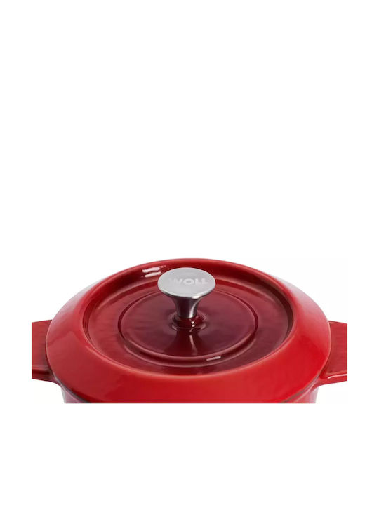 Woll Γάστρα Στρογγυλή Μαντεμένια Chili Red 10x10cm 2τμχ