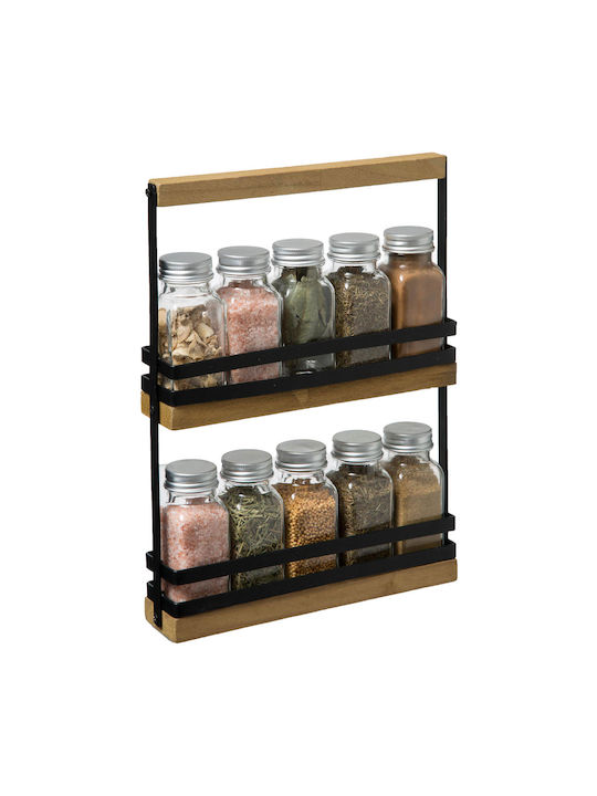 5Five Spice Jar Metallic with Stand Black 10pcs