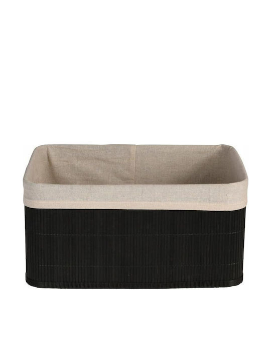 H&S Collection Καλάθι Αποθήκευσης Bamboo Μαύρο
