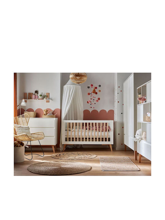 Kidscom Babybett Schaukel Weiß mit Matratze