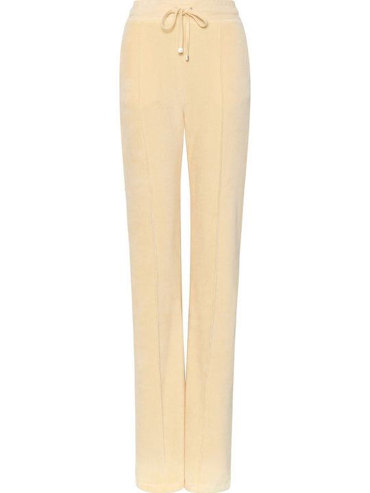 High Waist Sweatpants Flared Velvet White