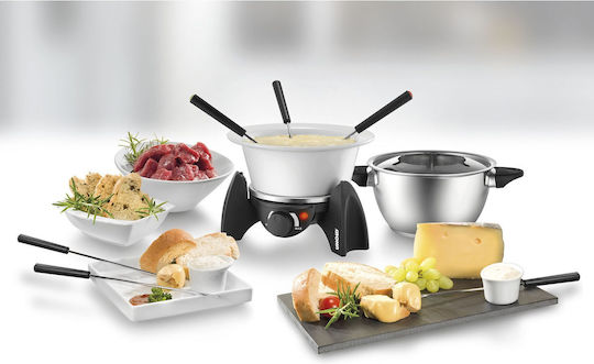 Unold Electric Metallic Fondue Pot for 6 Persons Silver 11.5x11.5x16.5cm