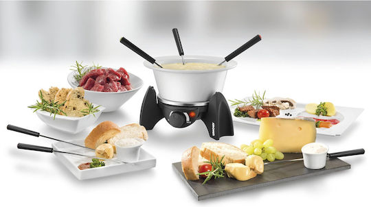 Unold Electric Metallic Fondue Pot for 6 Persons Silver 11.5x11.5x16.5cm