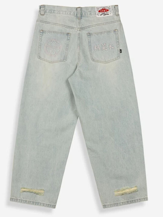 Men's Jeans Pants Washed Light Blue