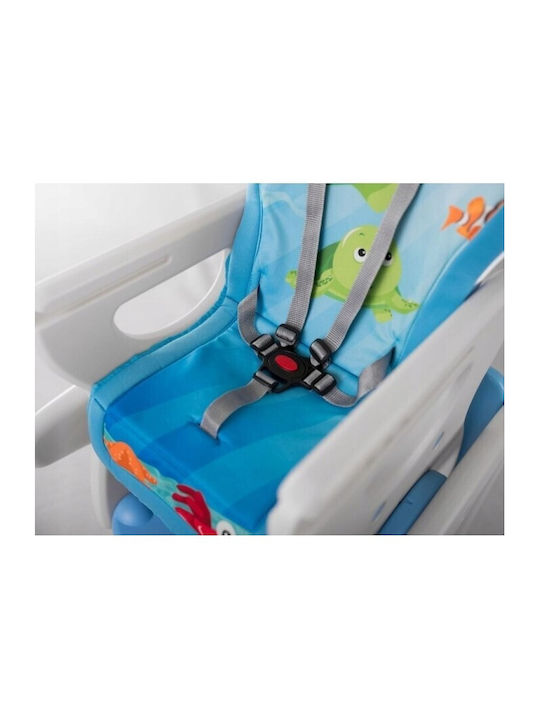Ricokids Teri Scaun Înalt De Masă Bebe 5 În 1 Cu Înălțime Reglabilă Albastru