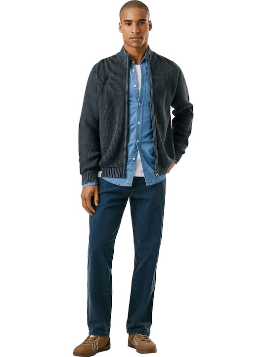 Men's Knitted Cardigan Dulwich Blue