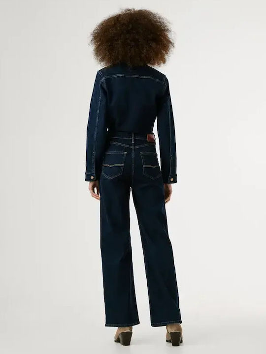 Drop Women's Denim One-piece Suit Jean Blue