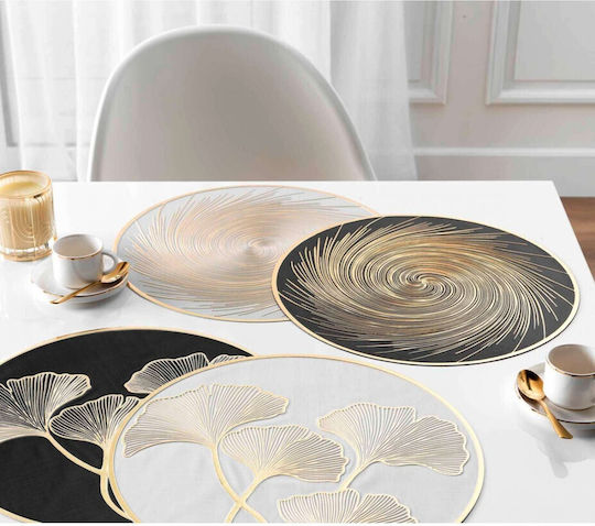Round PVC Spirale Black Placemats Φ38cm