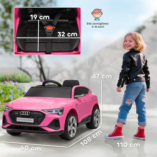Audi E-Tron Μονοθέσιο με Τηλεκοντρόλ Licensed 12 Volt Ροζ