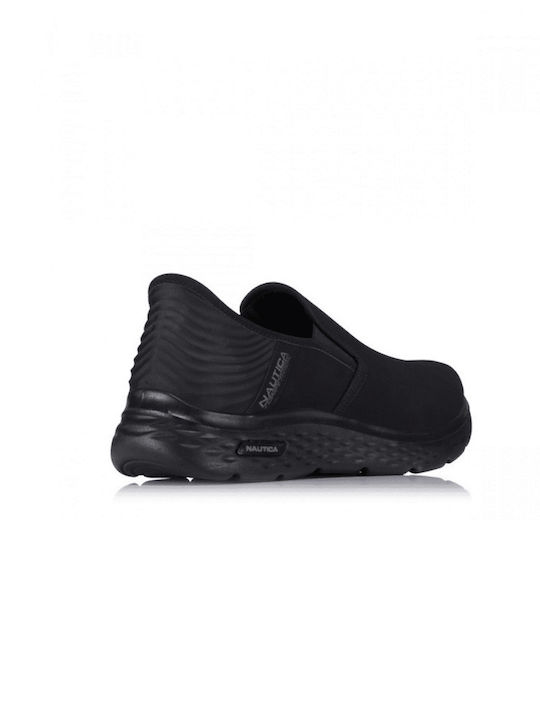 Kunstleder Herren Slip-Ons Schwarz