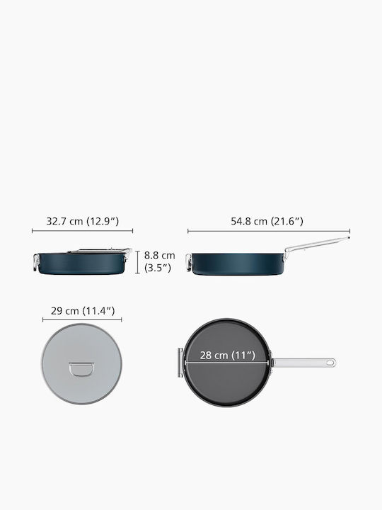 Joseph Joseph Pan With Lid made of Aluminum with Non-Stick Coating 28cm