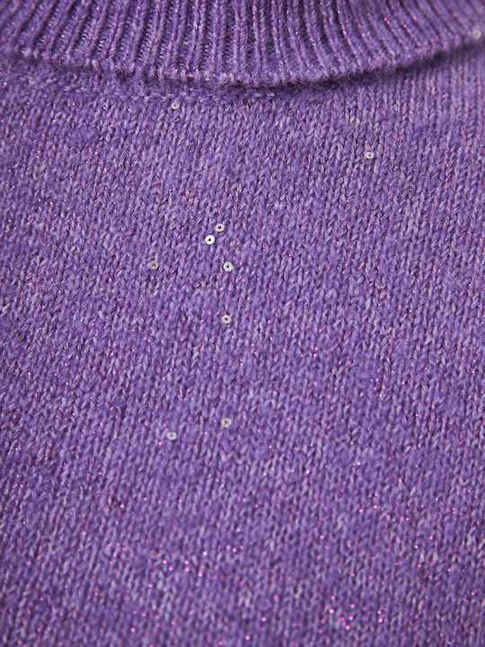 Women's Long Sleeve Sweater Turtleneck Lilacc