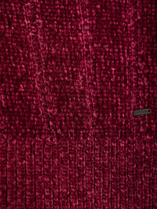 Women's Long Sleeve Sweater Striped Purple