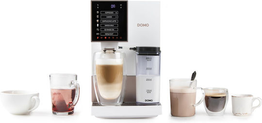 Domo 1350W Налягане 19бар за капучино с мелачка Бяла