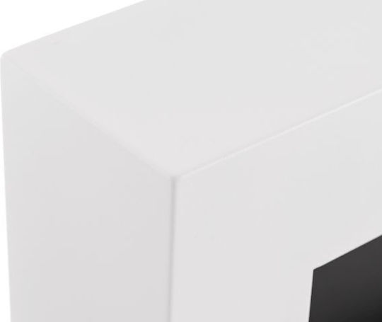 Bioethanol Fireplace Floor White 90cm Box Glass