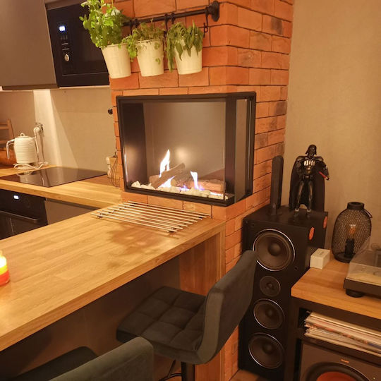 Globmetal Wandmontiert Bioethanol Kamine Innenbereich Schwarz 60xx