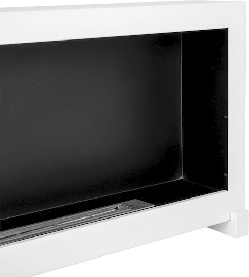 Bioethanol Fireplace Standing 120cm Box White
