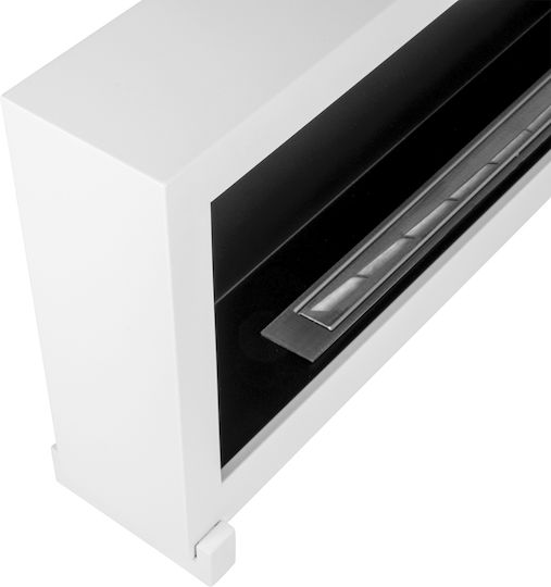 Bioethanol Fireplace Standing 120cm Box White