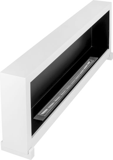 Bioethanol Fireplace Standing 120cm Box White