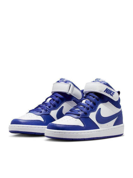 Court Borough Mid 2 Παιδικά Sneakers High με Σκρατς Λευκά CD7782-130