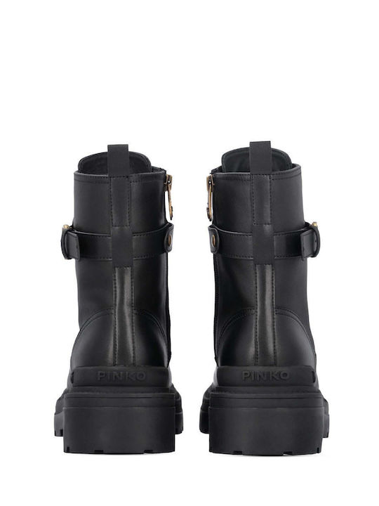 Mia 07 Leder Stiefeletten Damen Schwarz