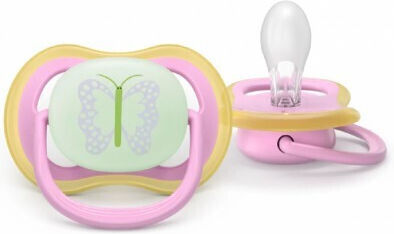 Philips Air Night Orthodontic Pacifiers Silicone Night with Case Beige for 6-18 months 2pcs