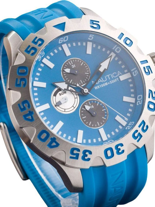 Nautica Diver Ρολόι Μπαταρίας με Καουτσούκ Λουράκι