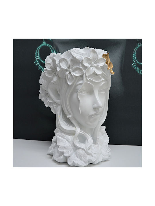 Velve Vază Decorativă Ceramică Alb 33x18x33cm 1buc