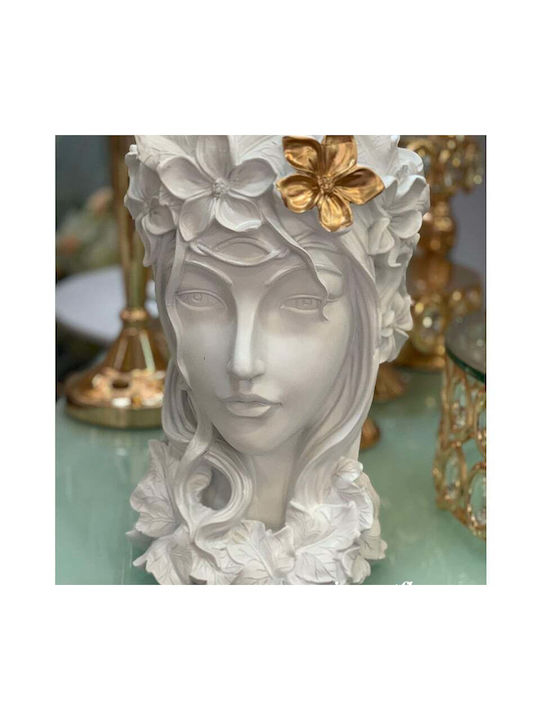 Velve Vază Decorativă Ceramică Alb 33x18x33cm 1buc