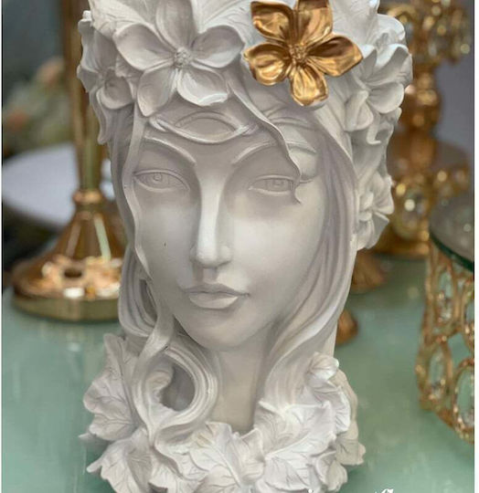 Velve Vază Decorativă Ceramică Albă Φ18xΥ33cm