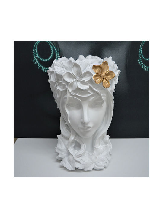 Velve Vază Decorativă Ceramică Alb 33x18x33cm 1buc