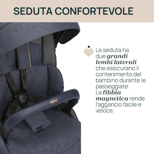 Chicco One4Ever Adjustable Baby Stroller Suitable for Newborn Blue 8.2kg
