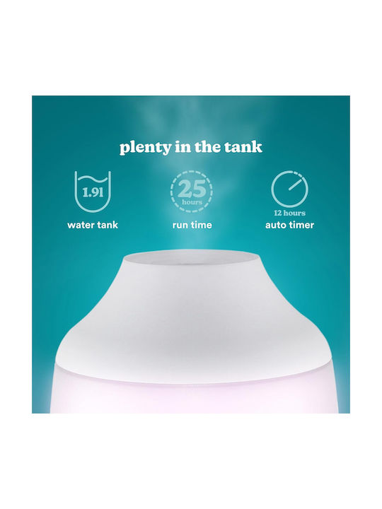 Homedics Lumini LED Dispozitiv de aromaterapie Ultrasonic cu temporizator 1900ml Homedics Lumini LED Dispozitiv de aromaterapie Ultrasonic cu temporizator 1900ml