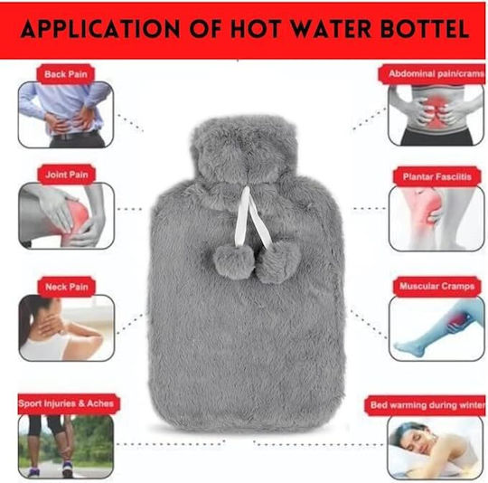 Termofor în culoarea Gri pentru sticle de apă caldă și pachete de gheață Utilizare generală 23x12.5cm 500ml