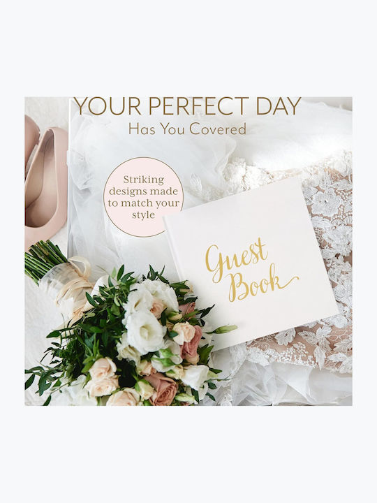 Carte De Dorințe Pentru Nunți Your Perfect Day 180 G/m² 32 Pagini 22 X 22 Cm Carte De Dorințe Albă Cu Aur
