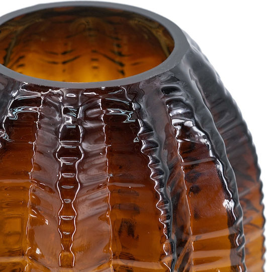 Artekko Briar Glass Vase Brown 15x15x28 Cm 15cm X 15cm X 28cm