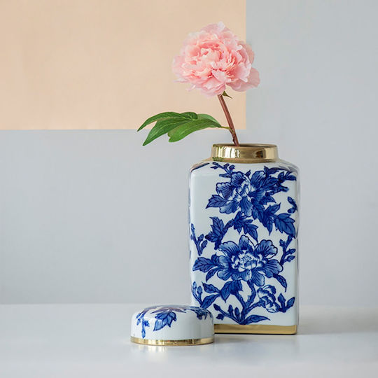 Artekko Decorative Vase Melania Blue 32x16x32cm