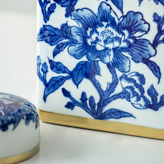 Artekko Decorative Vase Melania Blue 32x16x32cm