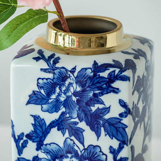 Artekko Decorative Vase Melania Blue 32x16x32cm