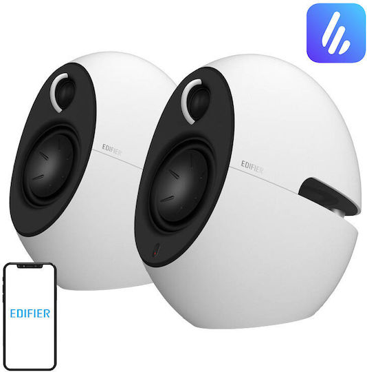 Edifier e25HD Luna HD Αυτοενισχυόμενα Ηχεία με Bluetooth 74W (Ζεύγος) Λευκά
