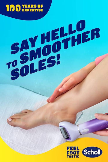 Scholl Velvet Smooth Expertcare 2 În 1 Pilă Electrică Pedi Îndepărtare Eficientă Picioare Catifelate În Câteva Minute Role Fine Rotative Design Ergonomic Baterii Incluse – Culoare Roz