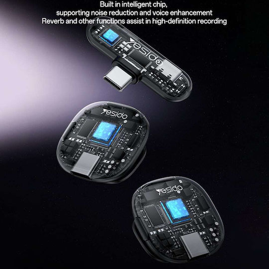 Yesido KR21 Комплект Микрофон с USB Type-C Изскачащо меню за Мобилен в Черен Цвят