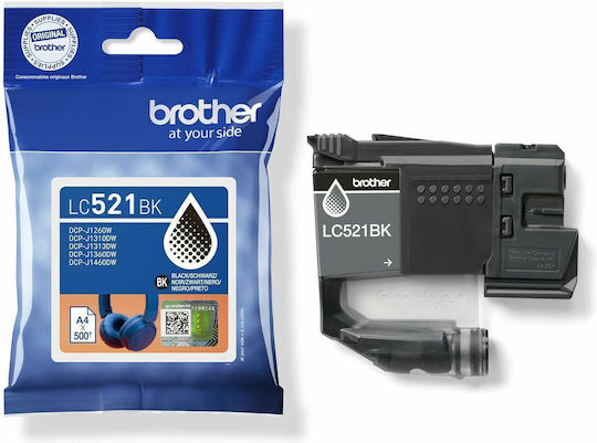 Brother LC521BK Γνήσιο Μελάνι Εκτυπωτή InkJet Μαύρο (LC-521BK)