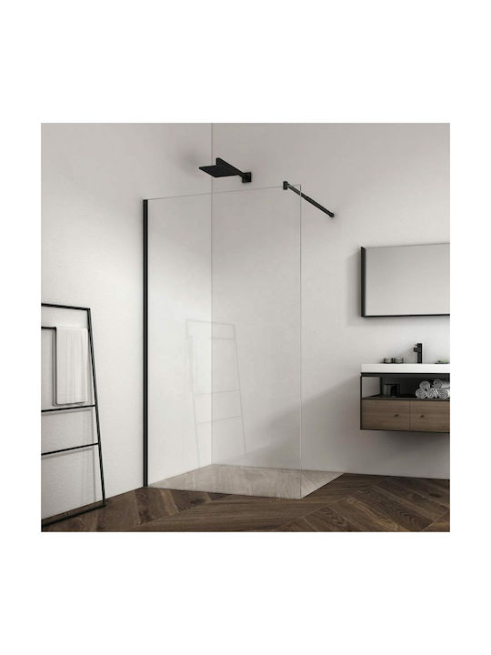 Devon Iwis Walk-in Fixed Side for Shower 59x200cm Black Matt
