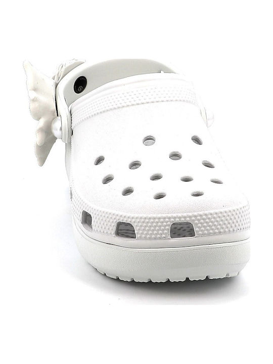 Crocs Classic Bouquet Γυναικεία Σαμπό Λευκά